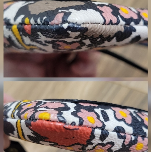 Coach Small Wristlet In Mixed Yankee Floral Print Coated Canvas - Picture 13 of 14